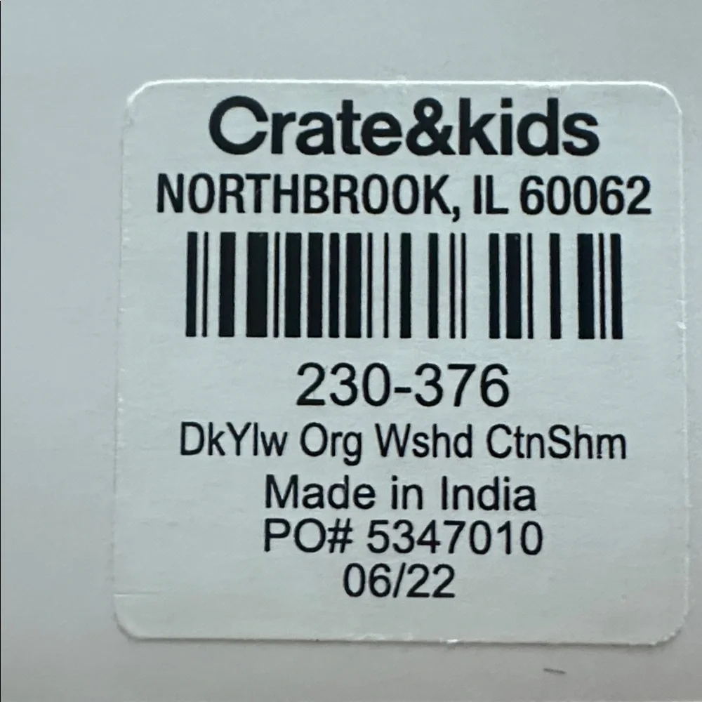 BRAND NEW Crate & Kids Dark Yellow Standard Sham